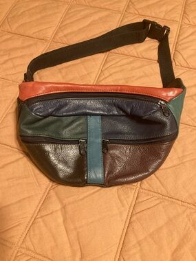 Multi-Color Leather Waist Bag / Fanny Pack